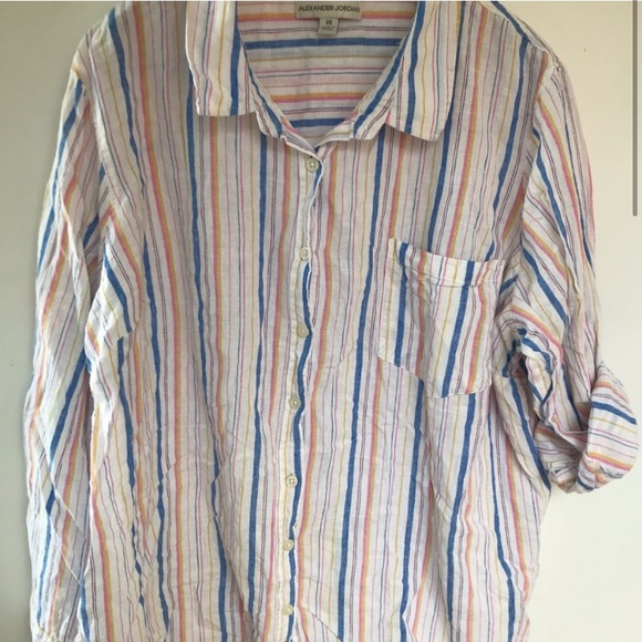 Boyfriend Fit Striped Shirt - Picture 2 of 6